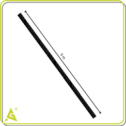 Lina treningowa do crossfit 9 m Battle Rope Power do ćwiczeń siłowych czarna