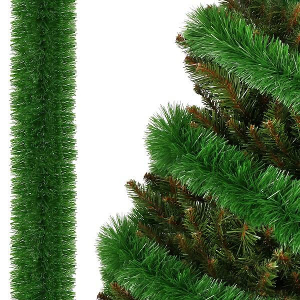 Łańcuch na choinkę 6m zielony, girlanda choinkowa, średnica 7cm