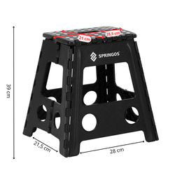 Stołek składany 39 cm schodek pomocniczy 150 kg podest antypoślizgowy, czarny