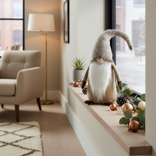 Skrzat świąteczny 60 cm ozdoba świąteczna krasnal świąteczny, gnom stojący figurka