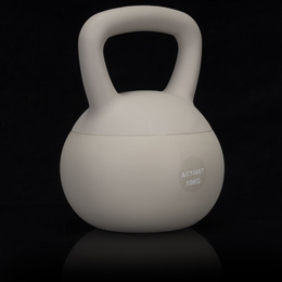 Kettlebell miękki 10 kg kula odważnik hantla ciężar do ćwiczeń fitness, beżowy