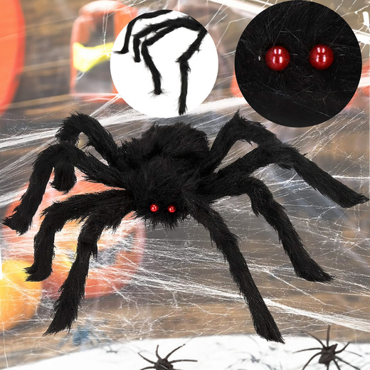 Pająk na Halloween dekoracja włochata tarantula ozdoba