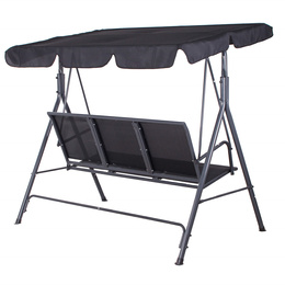 Huśtawka ogrodowa 3 osobowa fiona stalowa do 220 kg z regulowanym daszkiem i poduszkami