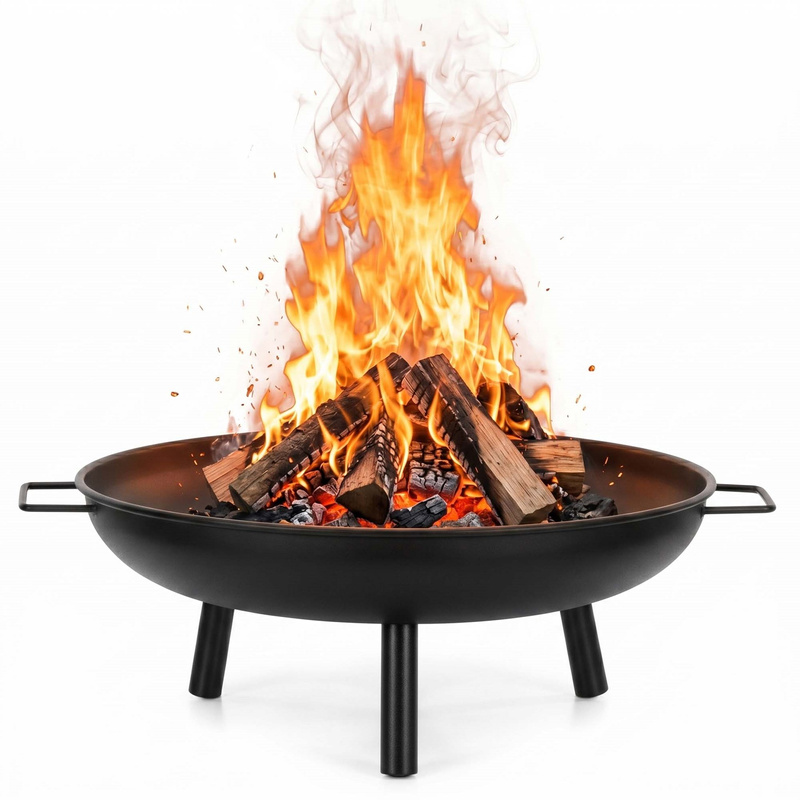 Palenisko ogrodowe z uchwytami 58 cm misa na ognisko, grill, okrągła, czarna