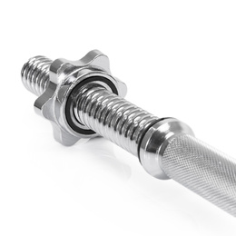 Gryf krótki 40 cm do hantli z zaciskami śr. 30 mm gwintowany, stal chromowana