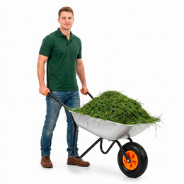Taczka ogrodowa 120 L stal ocynkowana 135 x 60 x 55 cm jednokołowa, opona pneumatyczna