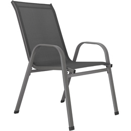 Krzesła ogrodowe 4 szt. metalowe wys. 92 cm na taras balkon 120 kg ciemnoszare