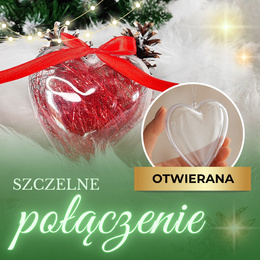 Bombki akrylowe 6cm serce plastikowe decoupage zestaw 10 szt.