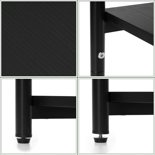 Szafka nocna, stolik z półkami do sypialni 35x31x59 cm nakastnik, czarny