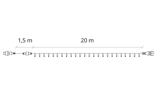 Wąż świetlny 480 Led multikolor 21,5 m z programatorem IP44
