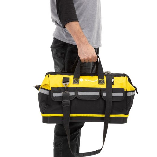Torba warsztatowa 49x27x35 cm monterska organizer na narzędzia 45L żółto-czarna