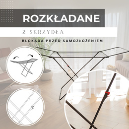 Suszarka na pranie składana teleskopowa na ubrania, bieliznę