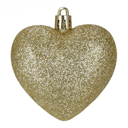 Bombki choinkowe 16 szt. zestaw dekoracji świątecznych, nietłukące, serca, złote