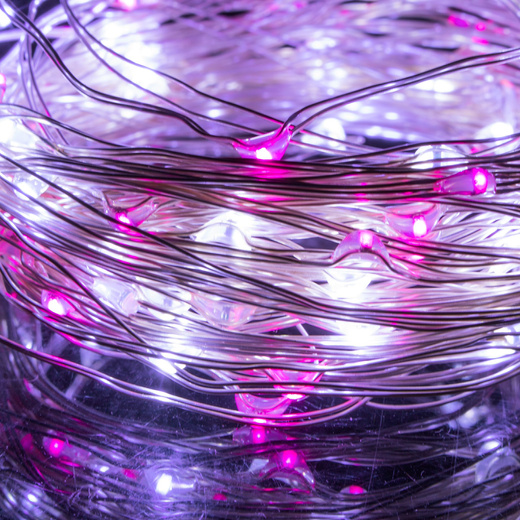 Lampki choinkowe 100 LED druciki mikro na baterie