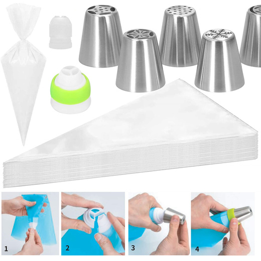 Zestaw cukierniczy 345 el. do dekoracji, akcesoria do ciast i babeczek