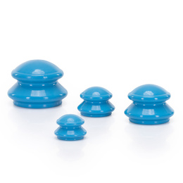 Bańki chiński, gumowe do masażu zestaw 4 szt. antycellulitowy, niebieskie