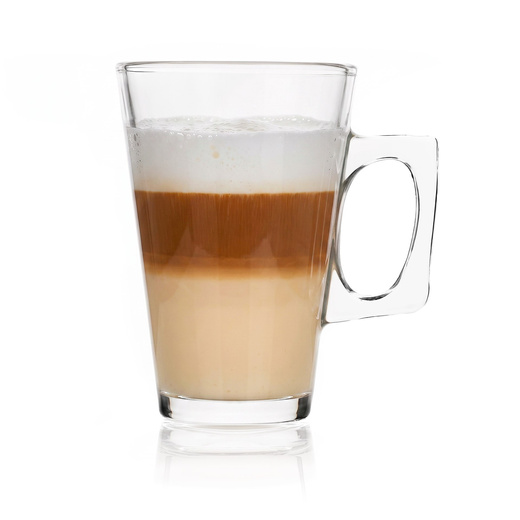 Szklanki do kawy latte mrożonej deserów 255 ml wysokie z uchem komplet 6 szt.