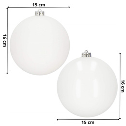 Bombki choinkowe 2 szt. ozdoby świąteczne zawieszki 15 cm białe