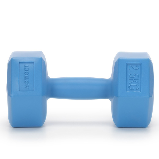 Ciężarki 2x2,5kg hexagonalne do ćwiczeń fitness hantle zestaw 2 szt. niebieskie