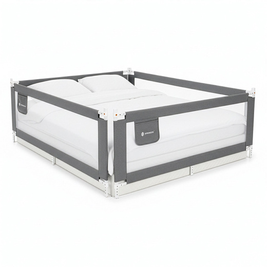 Barierka ochronna do łóżka 160 cm zabezpieczająca uniwersalna dla dzieci składana szara