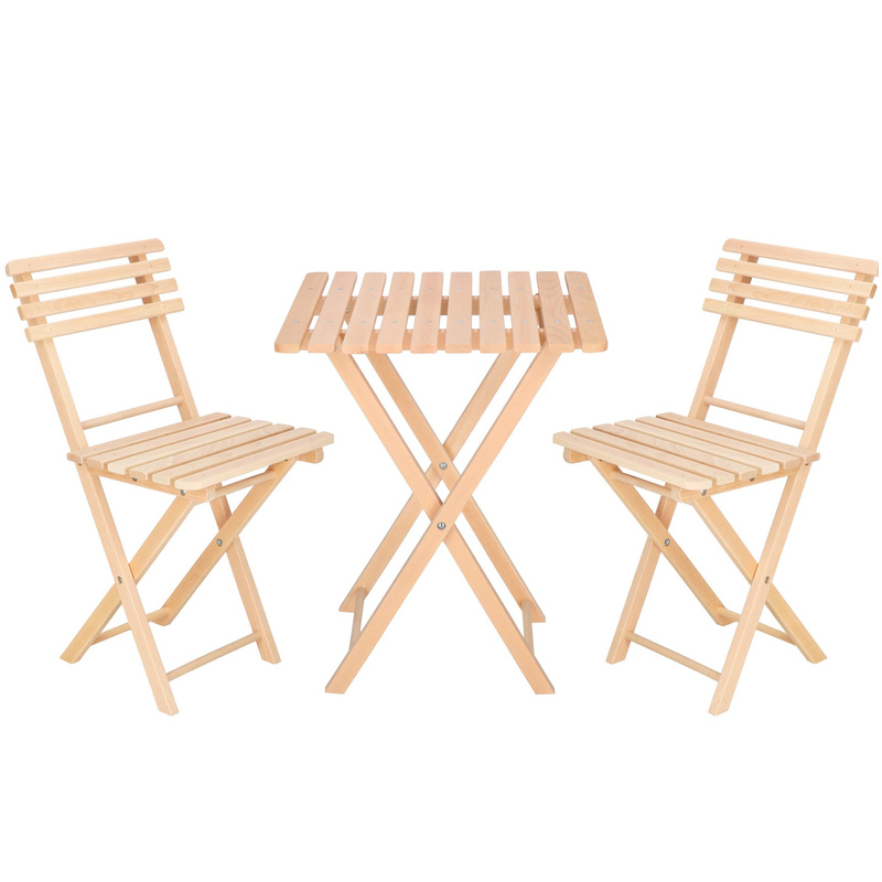 Meble ogrodowe składane zestaw drewniany na balkon