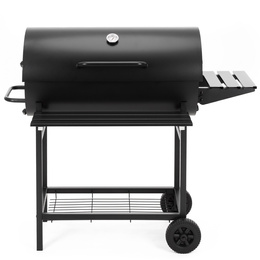Grill węglowy, ogrodowy z pokrywą, termometrem, duży ruszt grillowy