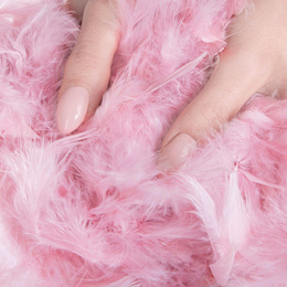 Boa z piór naturalnych 200 cm łańcuch na choinkę, ozdoba świąteczna różowy