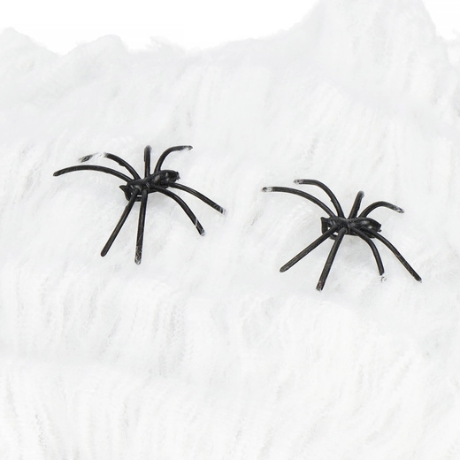 Dekoracja na Halloween pajęczyna z 2 pająkami 20g ozdoba sieć pajęcza 1,9 m