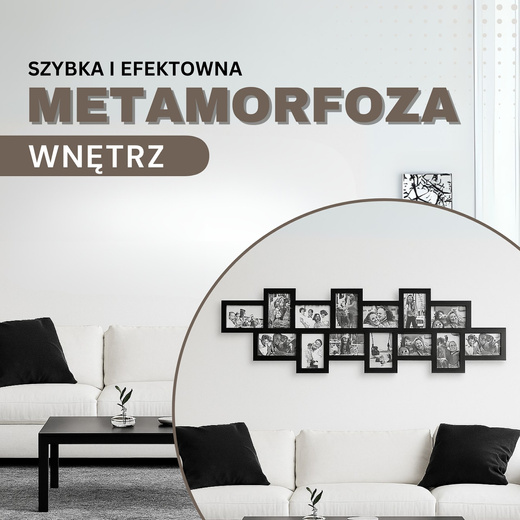 Ramka na zdjęcia 14 zdjęć multiramka 10x15 czarna