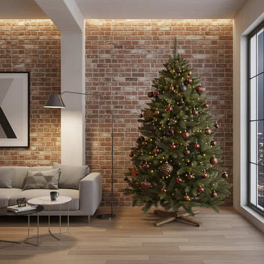 Choinka sztuczna 220 cm Premium Royal Trees świerk syberyjski z drewnianym stojakiem