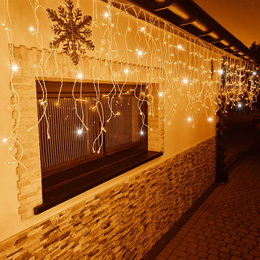 Kurtyna świetlna 500 led girlanda, lampki wewnętrzno-zewnętrzne sople biały zimny biały + ciepły biały flash