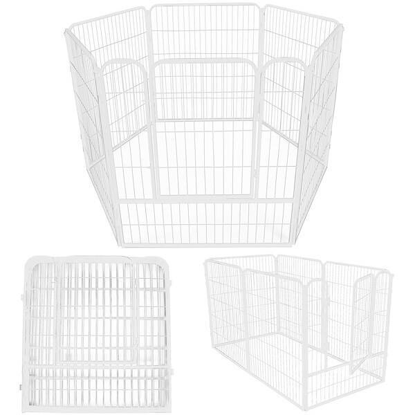 Kojec dla zwierząt wybieg klatka dla psa 184 x 94 x 100 cm biała