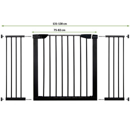 Bramka zabezpieczająca barierka rozporowa 75-138 cm czarna