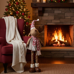 Świąteczny renifer 54-70 cm z teleskopowymi nóżkami ozdoba pod choinkę figurka