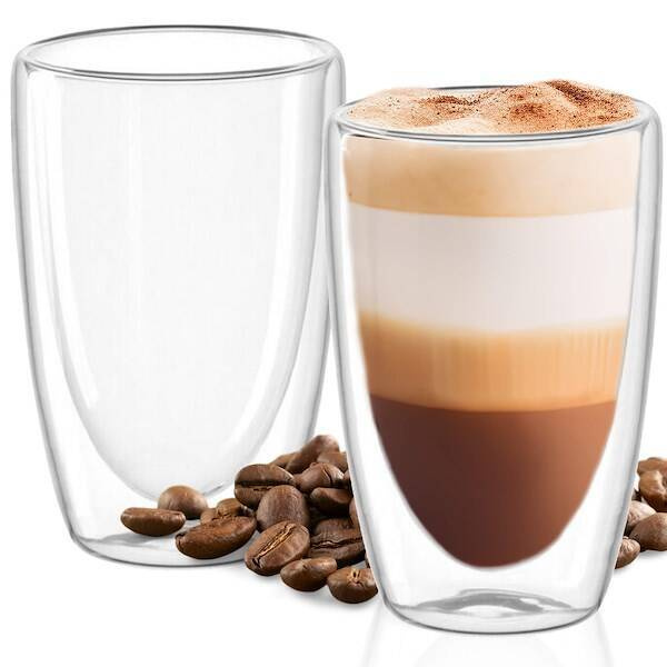 Szklanki termiczne 2 szt. na kawę herbatę 450 ml z podwójnym dnem