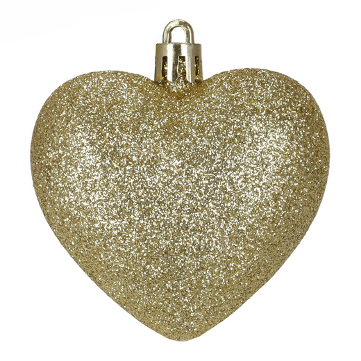 Bombki choinkowe 16 szt. zestaw dekoracji świątecznych, nietłukące, serca, złote