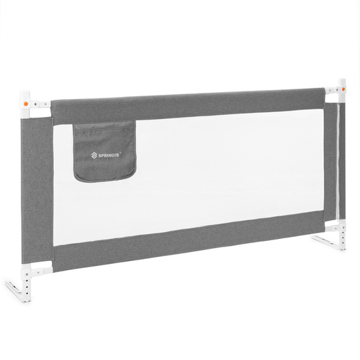 Barierka ochronna do łóżka 160 cm zabezpieczająca uniwersalna dla dzieci składana szara