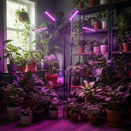 Lampa do doświetlania roślin LED do wzrostu uprawy 4 panele z timerem i pilotem, usb