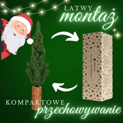 Choinka na pniu 80 cm premium sztuczna jodła zielona