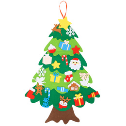 Ozdoba świąteczna, Choinka z filcu z zawieszkami 93 cm multikolor