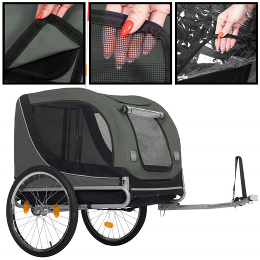 Przyczepka rowerowa dla psa, 40 kg wózek rowerowy do przewozu zwierząt, transporter 
