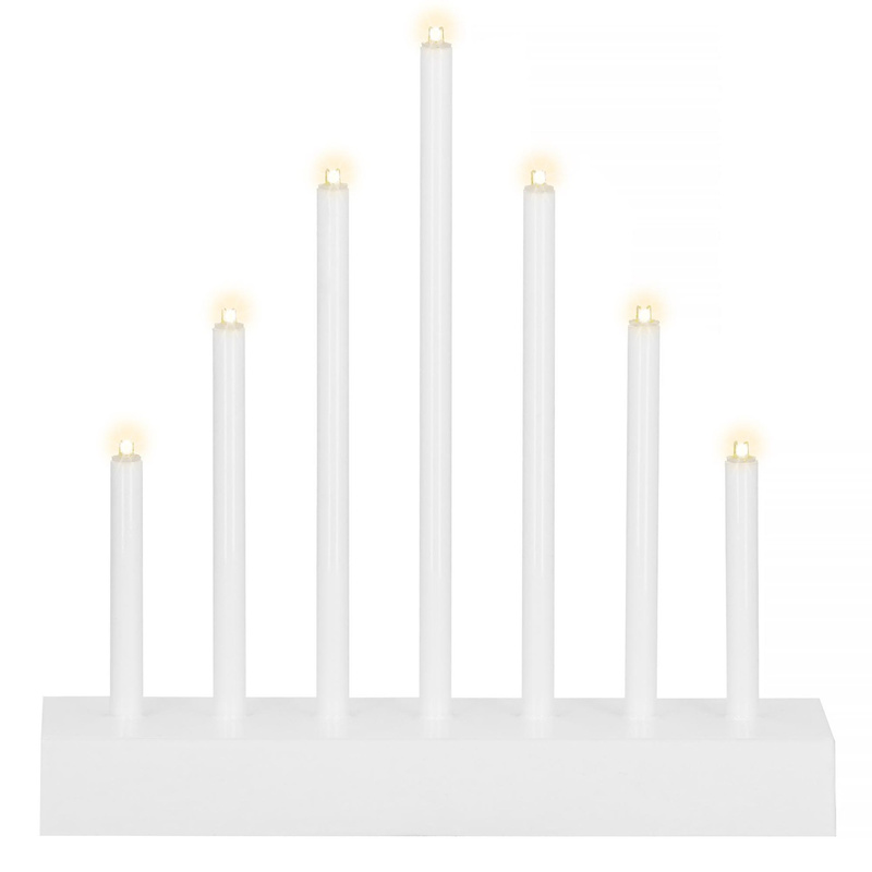 Świecznik adwentowy Led 7 świec biały