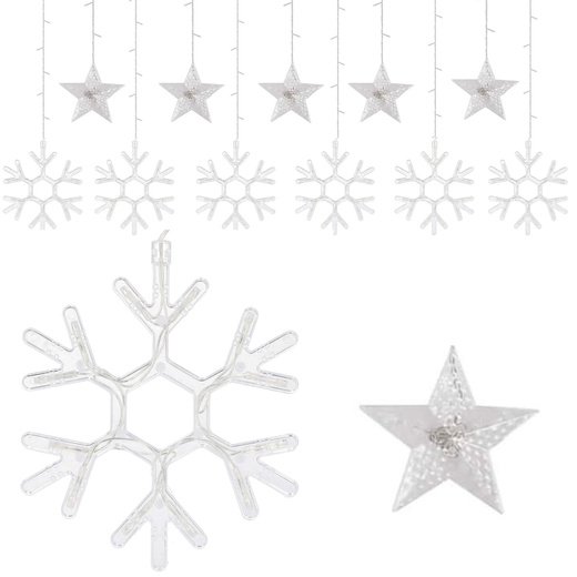 Kurtyna świetlna 150 Led gwiazdki lampki wewnętrzne sople multikolor