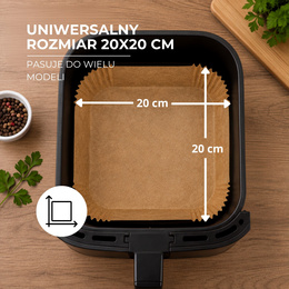 Wkłady papierowe do Airfryer 300 szt. tacki do frytkownicy beztłuszczowej 20x20 cm