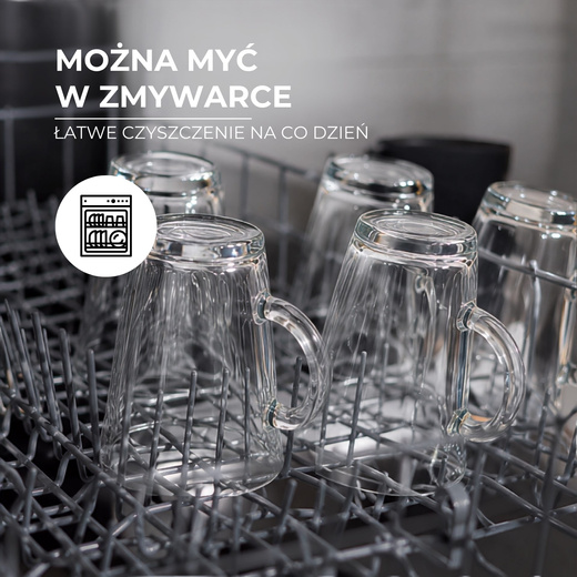 Szklanki do kawy latte mrożonej herbaty deserów 400 ml z uchem komplet 6 szt.