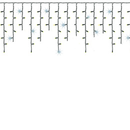 Kurtyna świetlna 500 led girlanda, lampki zewnętrzne sople ciepły biały + flash