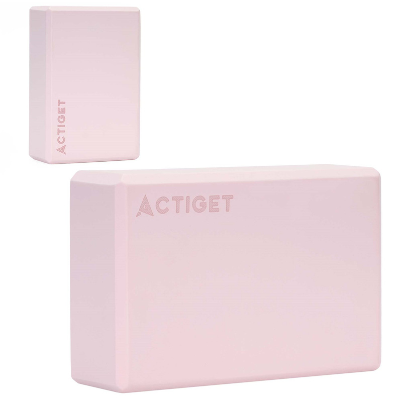 Kostka do jogi piankowa EVA 23x15x7,5 cm klocek blok do ćwiczeń pilates stretching różowa