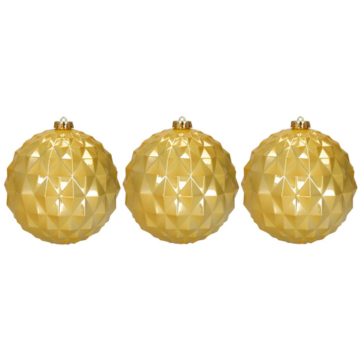 Bombki choinkowe 15 cm 6 szt. zestaw ozdoby świąteczne matowe i geometryczne złote