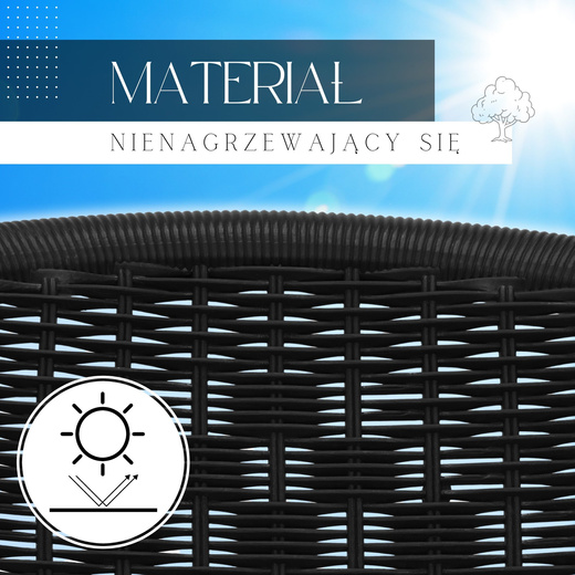 Krzesła ogrodowe 4 szt. metalowe na taras czarne zestaw