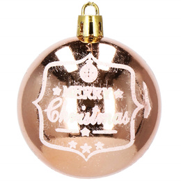 Bombki choinkowe rose gold 24 szt. różowy 6cm zestaw choinkowy